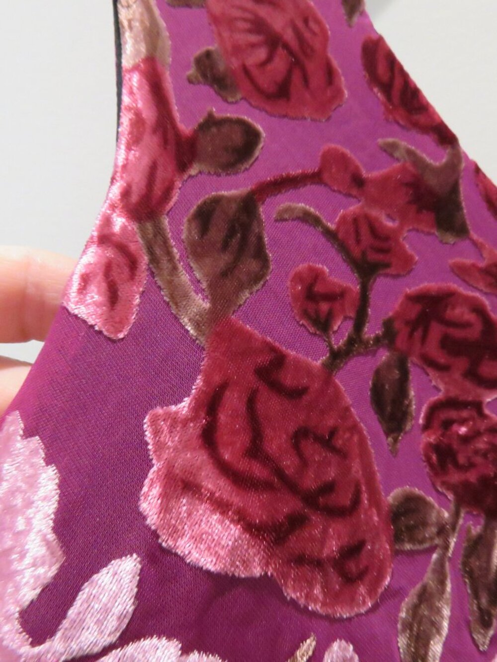 UNIQUE VINTAGE Velvet Burnout Floral Ruched Dress Pink XL Retro Pinup Cocktail - Picture 12 of 15